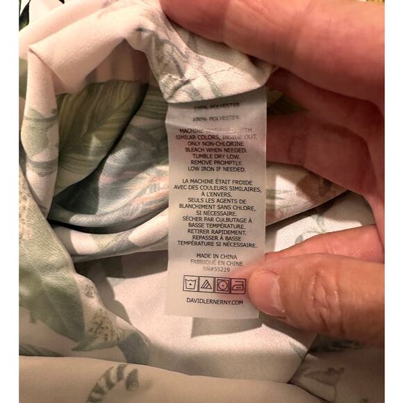 David Lerner Naomi Bias Midi Skirt Petal Pink Floral Cheetah Satin Slip Skirt, S - Picture 3 of 6